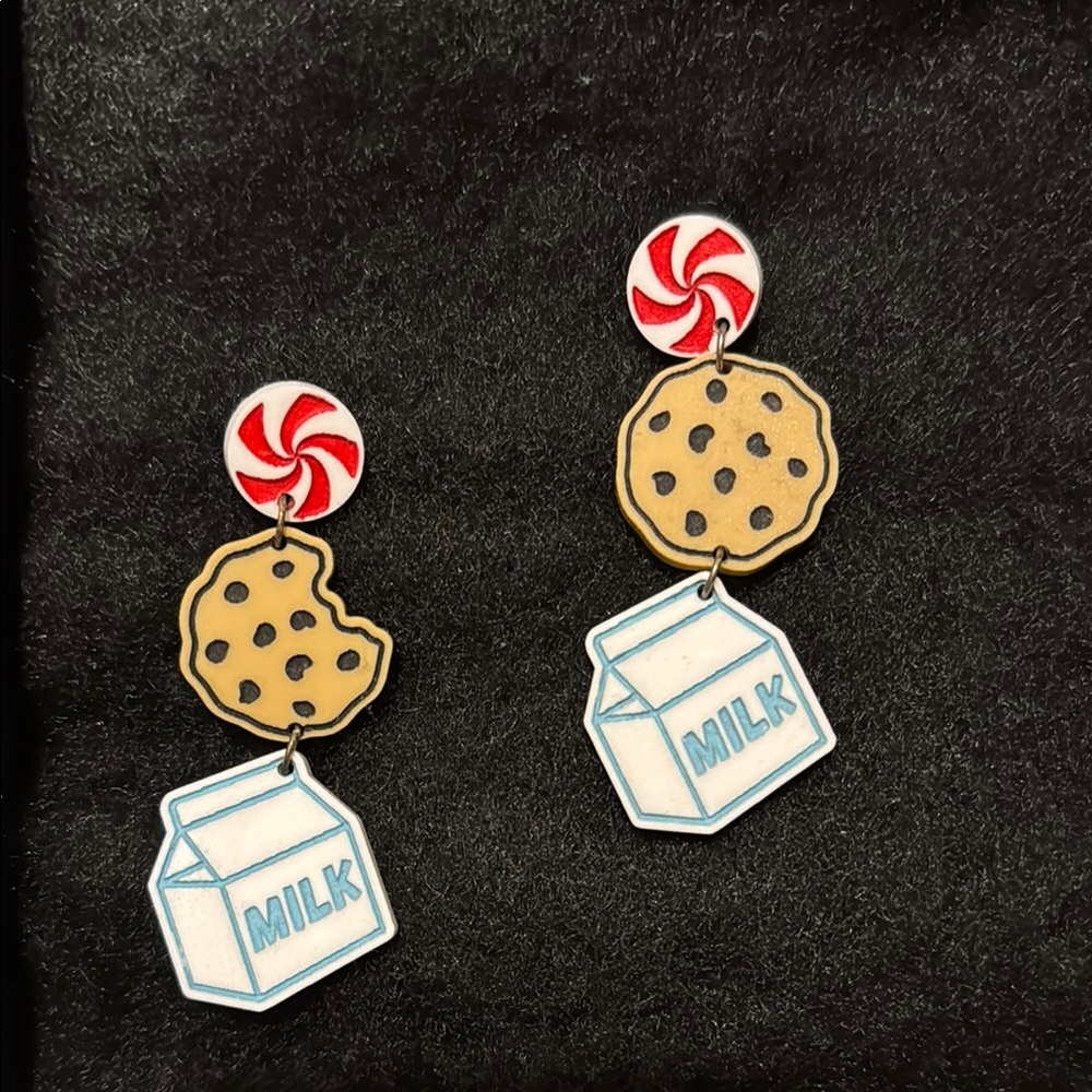 Cookie and Milk Dangle Earrings